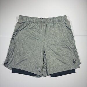 Spyder Active Pro Web dual-layer Athletic Gray Shorts - Size Large